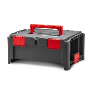 Boîte à outils empilable en ABS gris et rouge 46.4x33.5x21.2cm Constructor